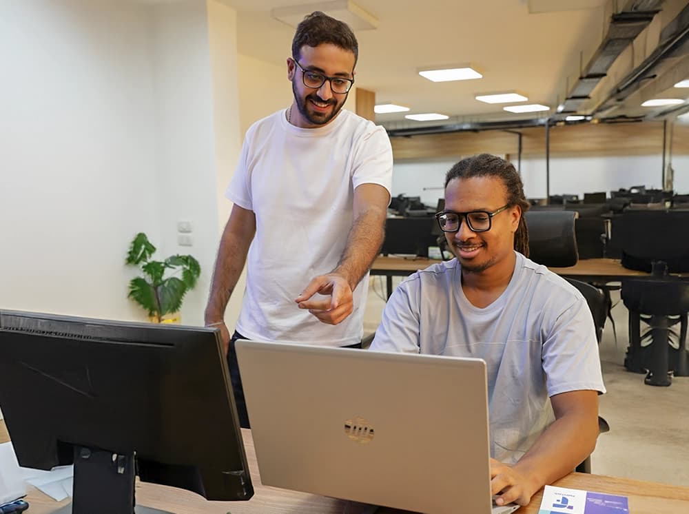 App modernization two engineers working