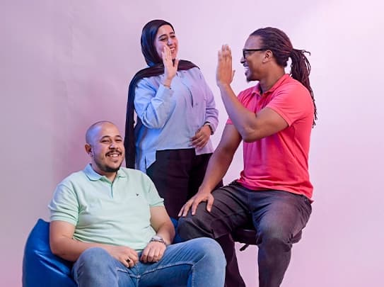 team laughing together