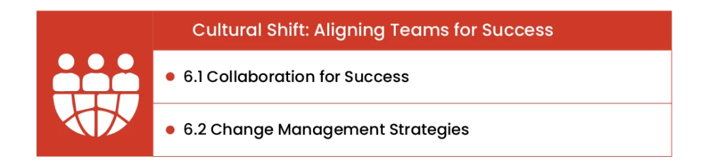 Cultural shift aligning teams for success